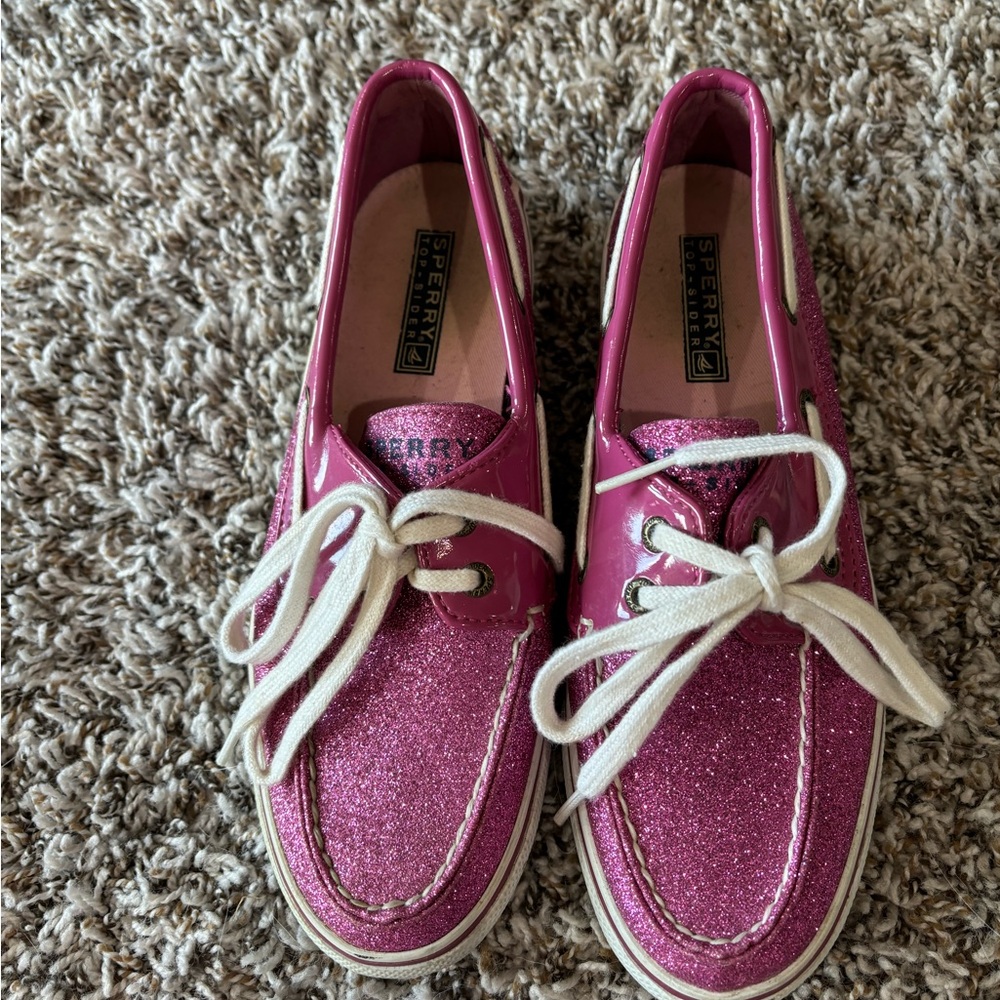 Pink glittery Sperry’s